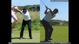 Jon Rahm golf swing  Long Iron faceon amp downtheline July 2017 [upl. by Chery]