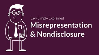 Misrepresentation and Nondisclosure  Contracts  Defenses amp Excuses [upl. by Derdlim]