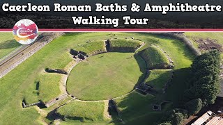 CAERLEON ROMAN BATHS amp AMPHITHEATRE WALES  Walking Tour  Pinned on Places [upl. by Alger]