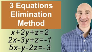 Solving Systems of 3 Equations Elimination [upl. by Derr]